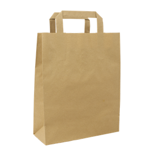 Papírová taška s plochým uchem 220+100x280 mm hnědá