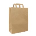 Papírová taška s plochým uchem 260+120x350 mm hnědá