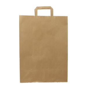 Papírová taška s plochým uchem 320+160x450 mm hnědá