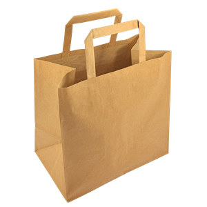 Papírová taška s plochým uchem 260+170x250 mm hnědá