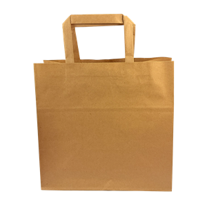 Papírová taška s plochým uchem 260+170x250 mm hnědá