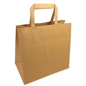 Papírová taška s plochým uchem 260+170x250 mm hnědá