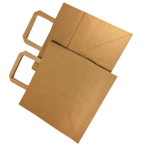 Papírová taška s plochým uchem 260+170x250 mm hnědá