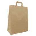Papírová taška s plochým uchem 320+140x420 mm hnědá