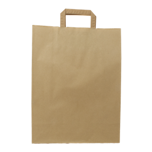 Papírová taška s plochým uchem 320+140x420 mm hnědá