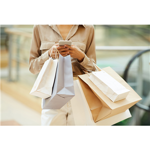 Papírová taška s plochým uchem 320+140x420 mm hnědá