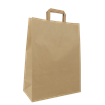Papírová taška s plochým uchem 320+120x400 mm hnědá