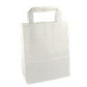 Papírová taška s plochým uchem 180+80x220 mm bílá