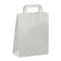 Papírová taška s plochým uchem 220+100x280 mm bílá