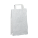 Papírová taška s plochým uchem 220+100x360 mm bílá
