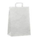 Papírová taška s plochým uchem 320+160x450 mm bílá